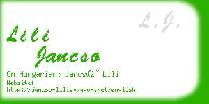 lili jancso business card